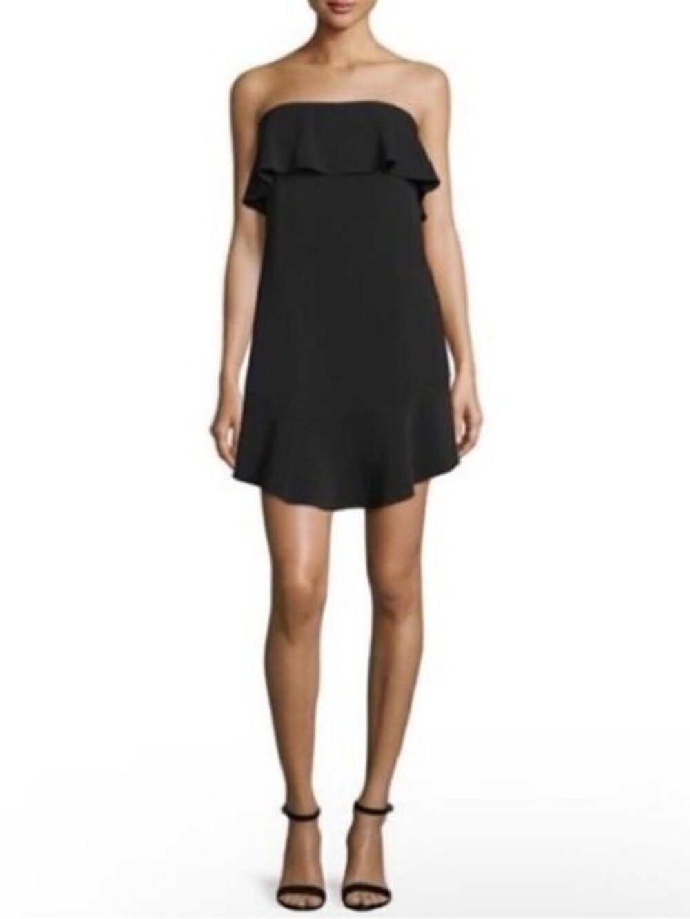 A.L.C. Strapless Ruffle Mini Dress Black Corset Bodice Size 4 Designer NWOT